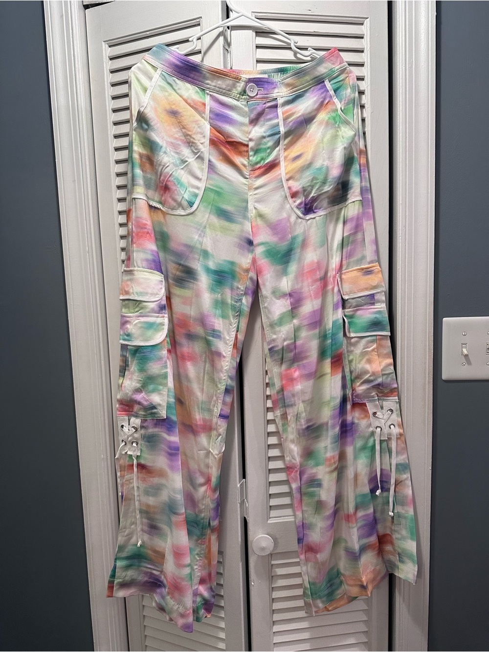 Anthropologie Pastel Tie-Dye Palazzo Utility Pants
